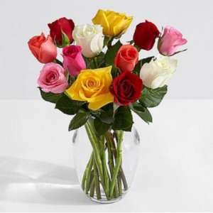 12 Mixed Roses - Mixed roses, Beautiful Colors! This will make them Happy and remember you for days