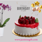 Birthday day Special Cake and Orchid Purple