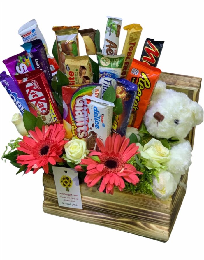 Chocolate flowers and a bear gift to Amman, Jordan