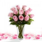 Pink Roses Included Vase -