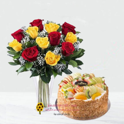 Fruits Cake and-flower , send flowers to jordan