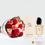 Giorgio Armani Si woman send gift to amman perfuom online with flower