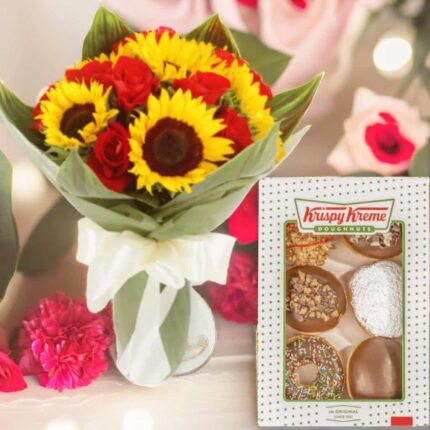 Krispy Kreme Love with Flowers Amman,send Krispy Kreme to jordan