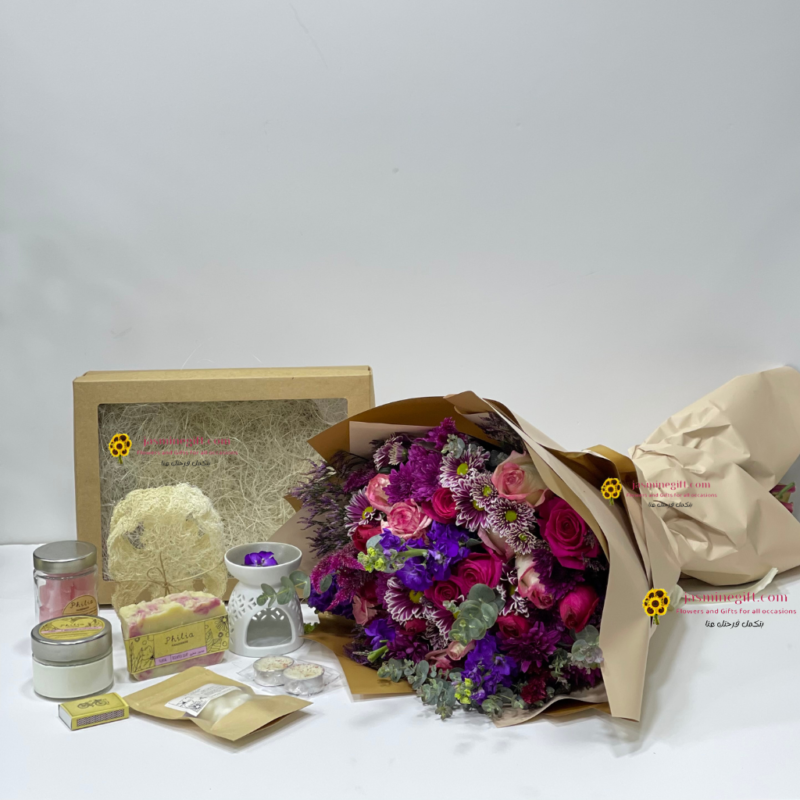 valentine day luxury flower and skincare sie, send flower to amman jordan for valentine day