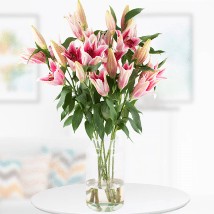 pink lilies flowers, send gift to amman jordan online