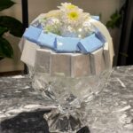 Blue chocolate in glass