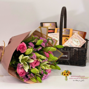 Charming Flowers & Chocolate Basket