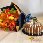 Orange lilis and orange roses bouquet Homemade style from cake shop rabiaeh
