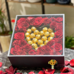 valentine's day red rose in a box luxury , send flowers for valentines day to amman jordan