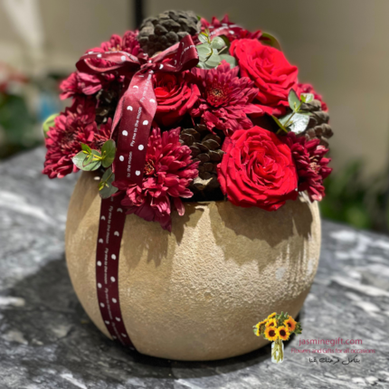 valentine's day red rose in a jar luxury , send flowers for valentines day to amman jordan