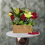 A natural flower gift bag elegantly arranged in Amman