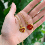 Silver necklace with enamel colors