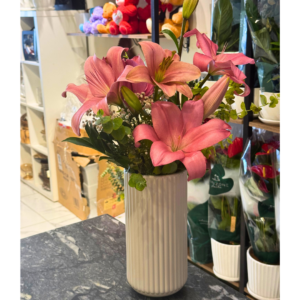 Pink Royal Lily Vase Mother's Day