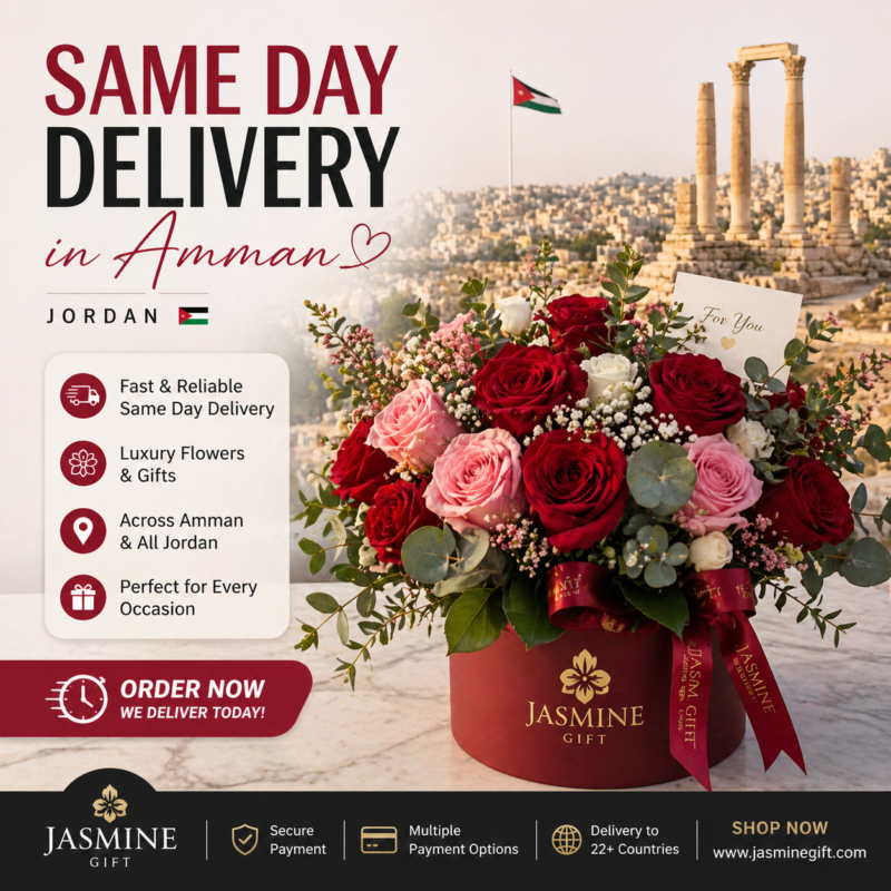 Same Day Flower Delivery in Amman, Jordan
Looking for same day flower delivery in Amman? You’ve come to the right place. At JasmineGift.com, we provide fast, reliable, and luxury flower delivery services across Amman and Jordan.
We understand that special moments can’t wait. That’s why we offer same-day delivery, ensuring your flowers and gifts arrive fresh and on time.
Why Choose Jasmine Gift?
Fast same-day delivery in Amman
Luxury and modern flower arrangements
Multiple payment options (Visa, MasterCard, PayPal, Apple Pay, Google Pay)
Wide coverage across Jordan
Delivery to 22+ countries worldwide
When Do You Need Same Day Delivery?
Birthdays
Anniversaries
Romantic surprises
Last-minute gifts
Apologies
No matter the occasion, we help you deliver emotions beautifully.
Order now:
www.JasmineGift.com
same day flower delivery amman
send flowers to amman
flower delivery jordan
توصيل ورد عمان
توصيل هدايا الاردن
online flowers amman
luxury flowers jordan
Same Day Delivery in Amman
JasmineGift.com